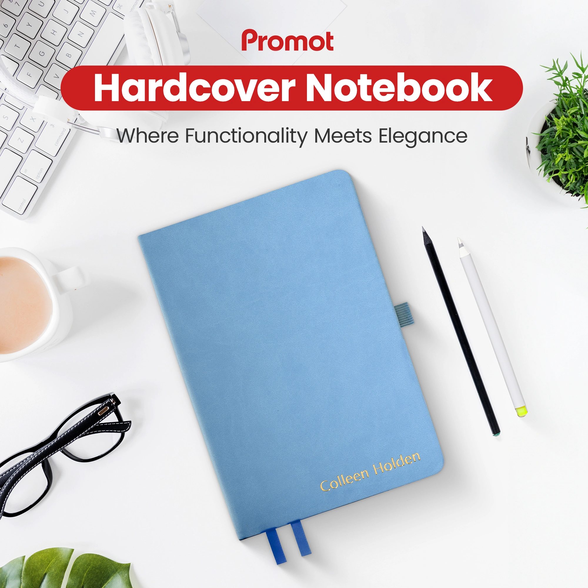 Personalized Journal Notebook - Light Blue hover